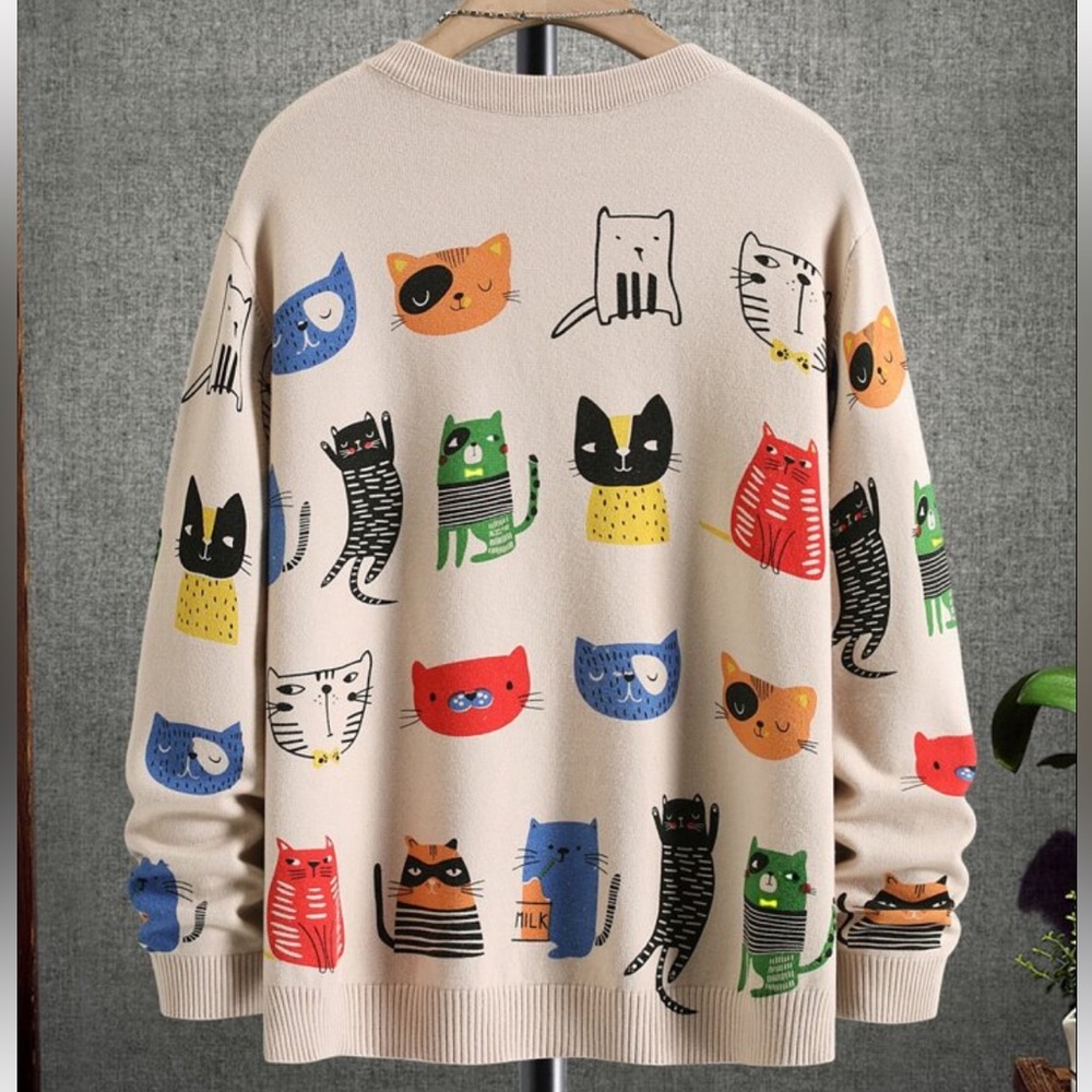 Sweater cats  size large small and medium new - Picture 2 of 3